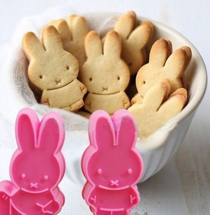 2pcs. Really Cute Rabbit Plunger Cookie Cake Mold Cutter Girls' Love Decoration DIY Cooking Sugarcraft Baking