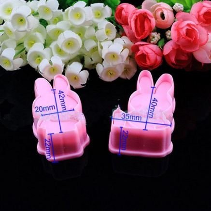2pcs. Really Cute Rabbit Plunger Cookie Cake Mold Cutter Girls' Love Decoration DIY Cooking Sugarcraft Baking N2