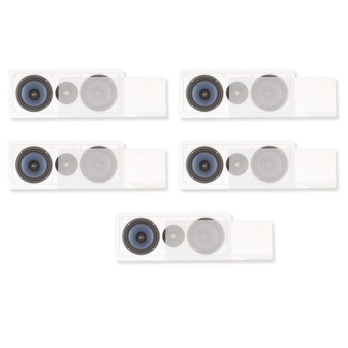 Blue Octave LLCR6 In Wall 3 Way Speaker Dual 6.5" Home Theater Surround 5 Speaker Set