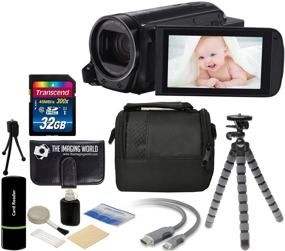 Canon VIXIA HF R700 57x Zoom Full HD 1080p Video IS Digital Camcorder (Black) + 32GB Card + Case + Tripod + Digital... N8