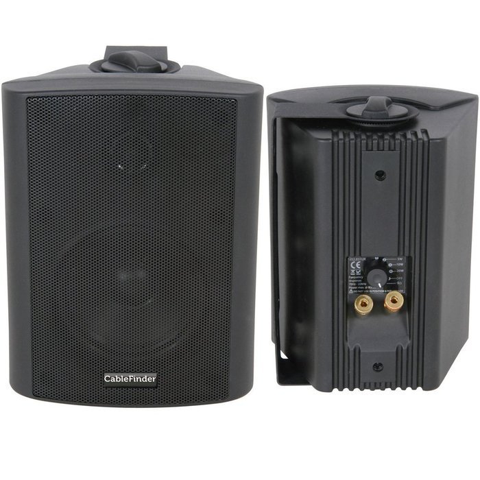 4" 100V/8OHM 70W BLACK BACKGROUND SPEAKER, WALL MOUNT BOOKSHELF