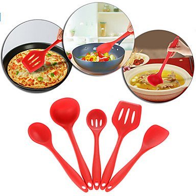 Y&XL&H 5pcs Silicone Kicthen Cooking Tools Spatula -Cooking Spoon Soup Ladle -Egg Turner Kitchen Accessories N2