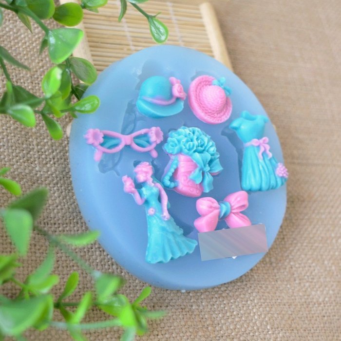 Anyana Bride & Flower & Bowknot & Dress & Hat Silicone Fondant Mold Cake Decorating Pastry Gum Pastry Tool Kitchen...