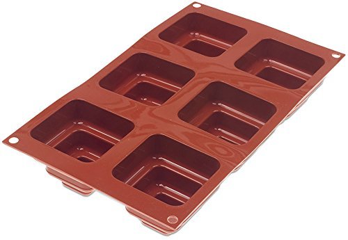 Silikomart Orange Non Stick Square Wonder Cake 6 cav