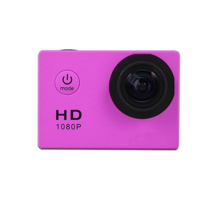 A9 1080P HD Sports Action Camera - 2'' LTPS LCD + Full HD 1080P + 30M Waterproof + 110&deg; Wide Angle Lens (Pink)