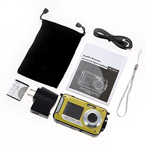 Elecsmart HDV-801 Underwater Shockproof Digital 24MP Camera & Camcorder Double Screens Dual Full-Color LCD Displays... N5