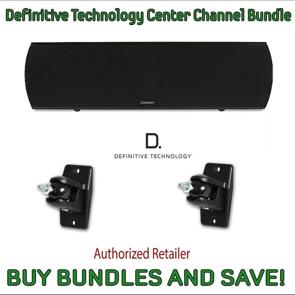 Definitive Technology ProCenter 2000 Compact Center Speaker (Black) & Definitive Technology Pro-Mount 90 - Pair...