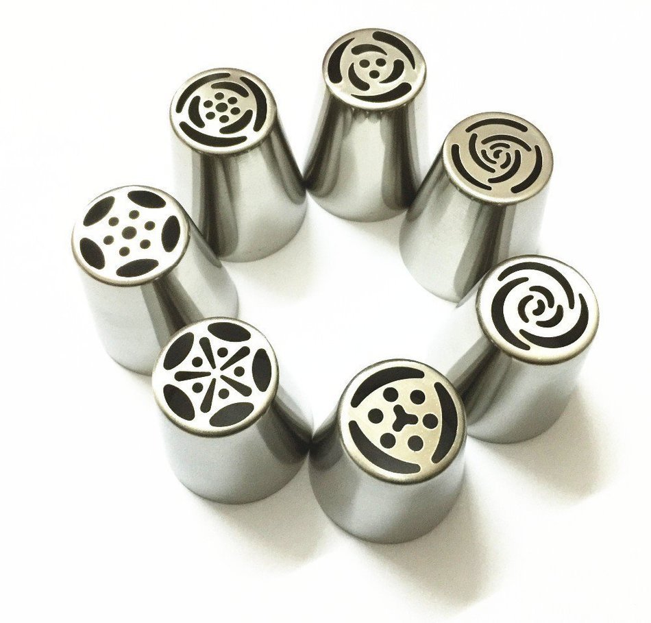 9Snail 7PCS Stainless Steel Russian Tulip Icing Piping Nozzles Pastry Decorating Tips Cake Cupcake Decorator Rose... N2