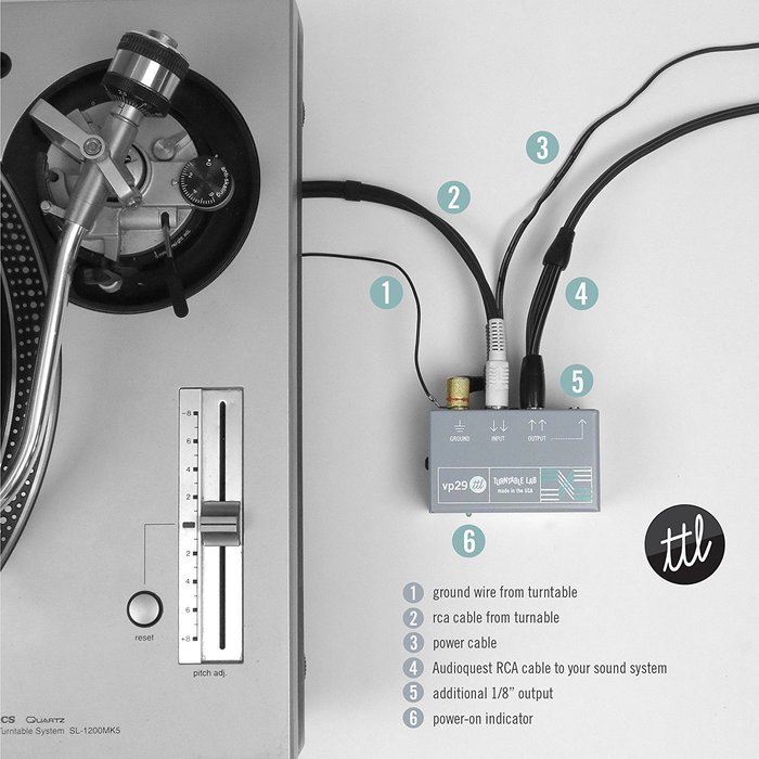 Turntable Lab: VP 29.TTL Phono Preamp + Audioquest Tower RCA Cable (VP29)