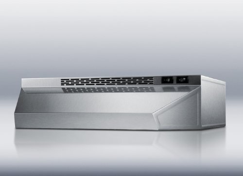 Summit: H1724SS 24'' Under Cabinet Range Hood with 180 CFM Interior Blower, 2 Fan Speeds, Switchable Light and...