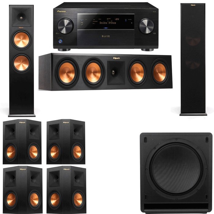 Klipsch RP-280F Tower Speakers-RP-450C-SW-112 - 7.1-Pioneer Elite SC-85