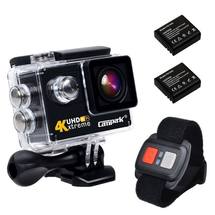 Campark 4K WiFi Ultra HD Waterproof Sports Action Camera,RF Wrist Remote Control,Time Lapse,Burst Photo,Independent... N2