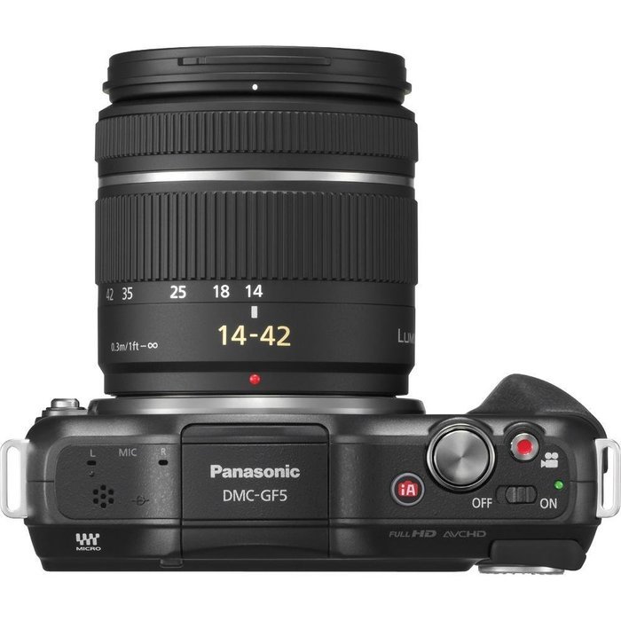 Panasonic DMC-GF5KK 12 MP Mirrorless Digital Camera with 3-Inch Touch Screen and 14-42 Zoom Lens (Black) N8