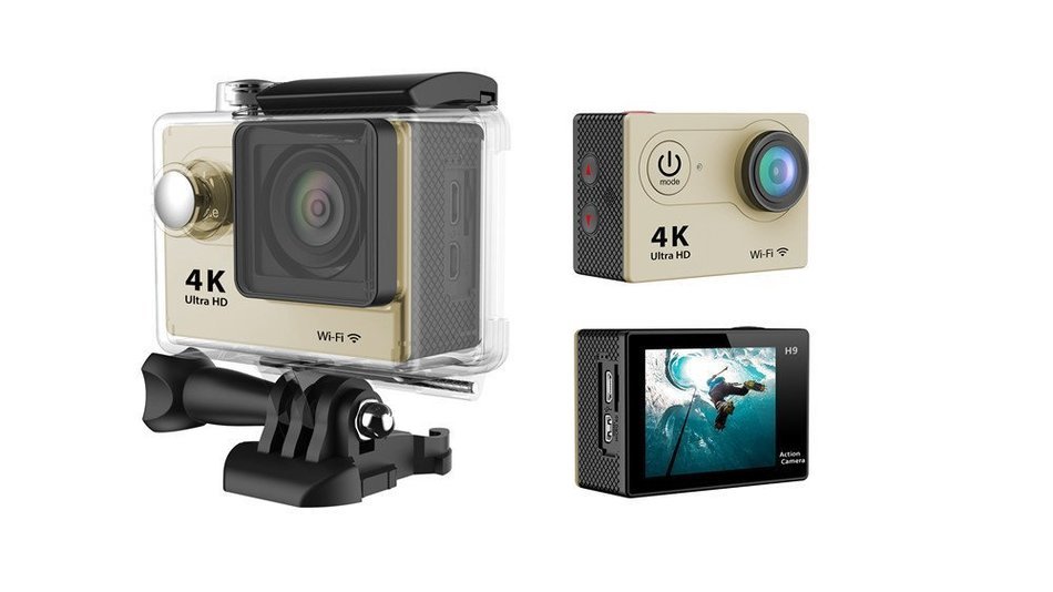 Bolve H9 Action Camera Wifi 4K 60fps Ultra-HD 170 Degree Wide Angle Lens Mini Spor Camera Waterproof Car Recorder_Gold