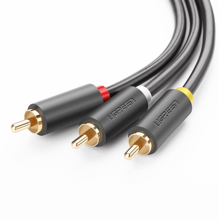 Ugreen 3RCA Male to 3RCA Male Stereo Audio Video Cable RG59 Gold Plated for Connecting Your VCR, DVD, HD-TV, and...