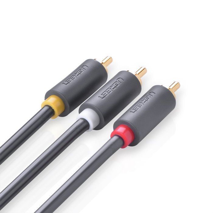 Ugreen 3RCA Male to 3RCA Male Stereo Audio Video Cable RG59 Gold Plated for Connecting Your VCR, DVD, HD-TV, and... N3