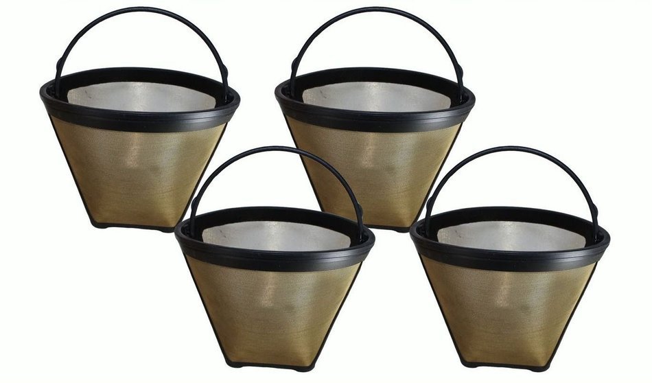 4 Cuisinart GTF-4 GTF4 Gold Tone Washable & Reusable Coffee Filter for Cuisinart 4-Cup Coffeemakers, Designed...