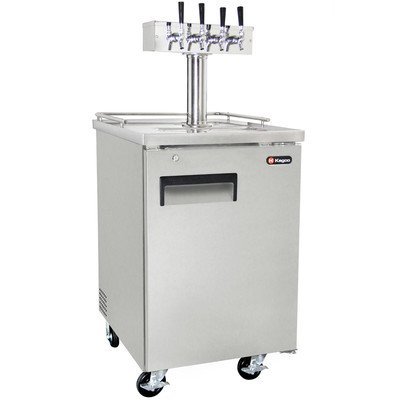 Four Tap Freestanding Beer Dispenser Finish: Stainless Steel