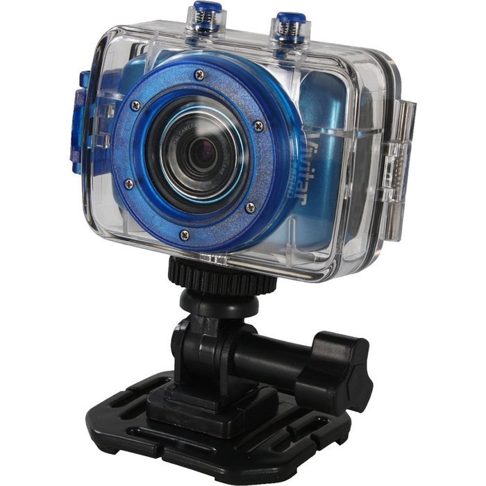 Vivitar DVR785HD Waterproof Action Video Camera Camcorder (Blue) with Helmet & Bike Mounts with 32GB Card + Case... N4