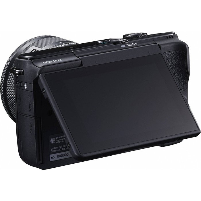 Canon EOS M10 Wi-Fi Digital ILC Camera with EF-M 15-45mm & 55-200mm IS STM Lens (Black) + 32GB Card + Backpack... N4