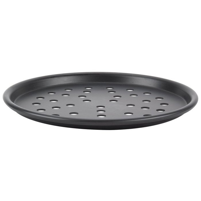 American Metalcraft HC2010P 10" Perforated Hard Coat Anodized Aluminum Tapered / Nesting Pizza Pan N4