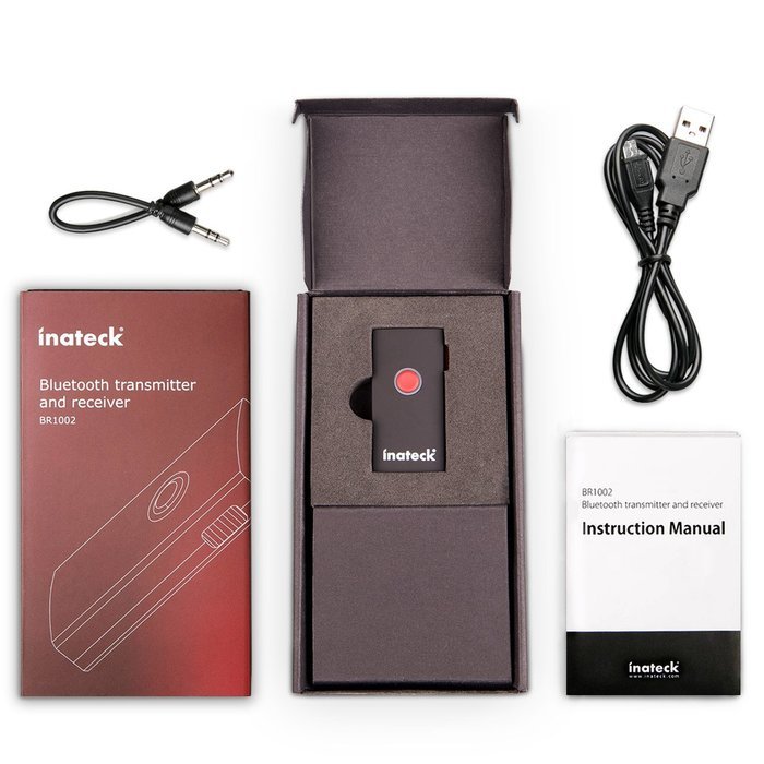 Inateck 2-In-1 Wireless Bluetooth Transmitter and Receiver Adapter with 3.5mm Stereo Output for Speakers, Headphones... N2