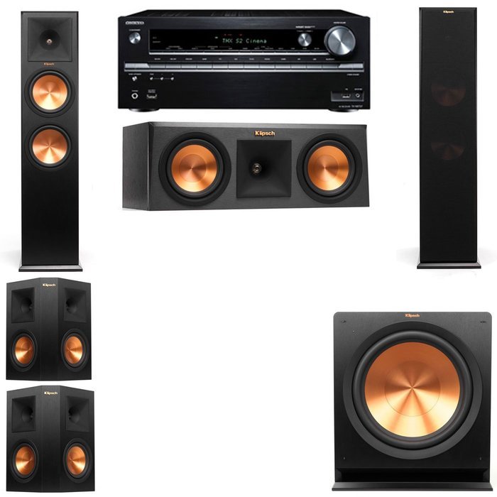 Klipsch RP-280F Tower Speakers-RP-250C-5.1-Onkyo TX-NR838