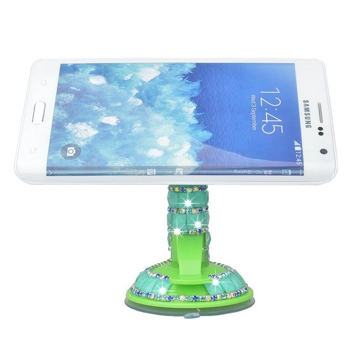 Kaka(tm) Bling Handmade Crystal Rhinestones Portable Rotating Suction Cup Mini Desk Car Mount Clip Stand Holder...