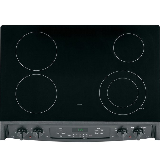 GE JS630DFBB 30" Black Electric Slide-In Smoothtop Range N4