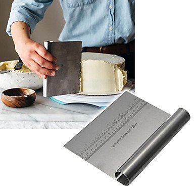 Y&XL&H Stainless Steel Smoother Edge Cake Scraper, Pizza Dough Scraper Cutter, Kitchen Flour Pastry Icecream Cake... N2