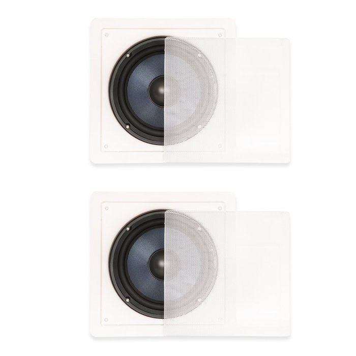 Blue Octave BDW8 In Wall 8" Passive Subwoofer Speakers Home Theater 2 Sub Set