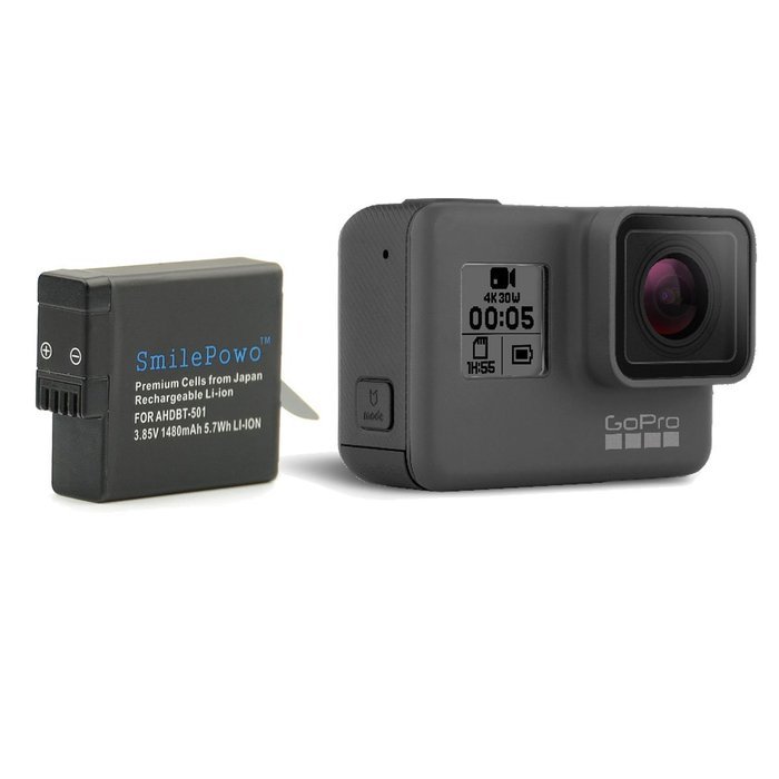 Smilepowo Fully Decoded battery Two AHDBT-501 Battery for GoPro HERO5 Black Camera