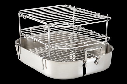 All-Clad Stainless Roti Pan with Multi-tier Rib Rack