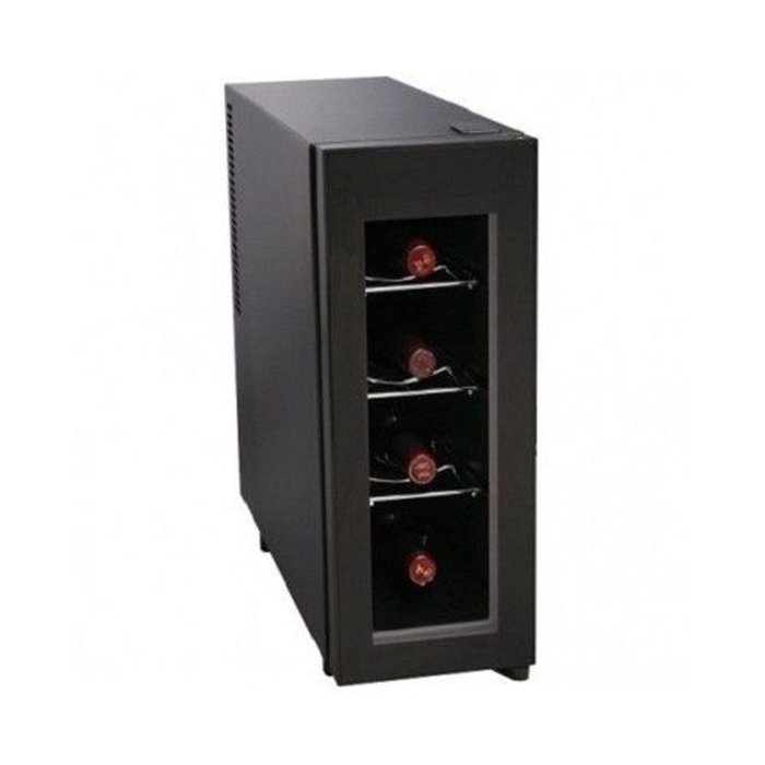 Rodriguezad Wine Cooler Refrigerator Chiller 4 Bottle Beverage Steel Cellar Glass Door N2