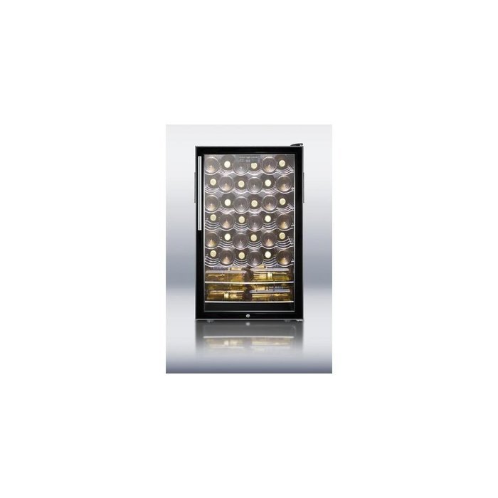 Summit SWC525LBIHV: 20" wide wine cellar for built-in use, with lock, digital thermostat and thin pro handle N3