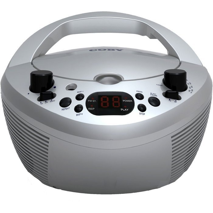 Coby CXCD251SVR Portable CD Player with AM/FM Radio, Silver (Discontinued by manufacturer)