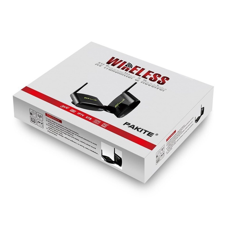PAKITE PAT-550 5.8GHz TV Use Wireless Audio Video Transmitter and Receiver with IR Remote Control for TV STB Set-top... N11