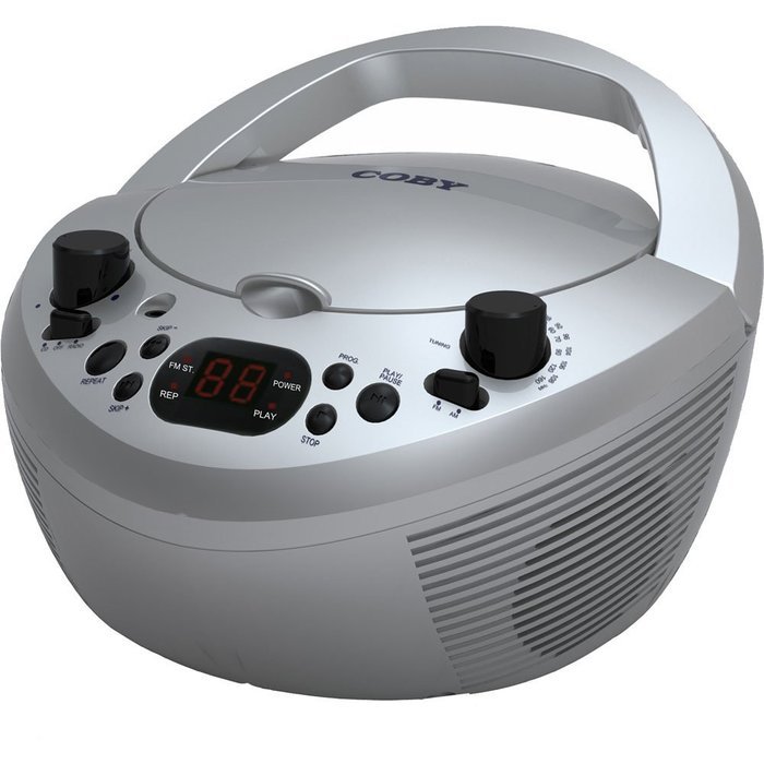 Coby CXCD251SVR Portable CD Player with AM/FM Radio, Silver (Discontinued by manufacturer) N2