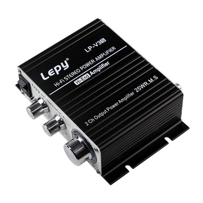 Lepy LP-V3S 25Wx2 RMS High Fidelity Stereo Digital Audio Amplifier for iPhone Computer MP3 etc.Black