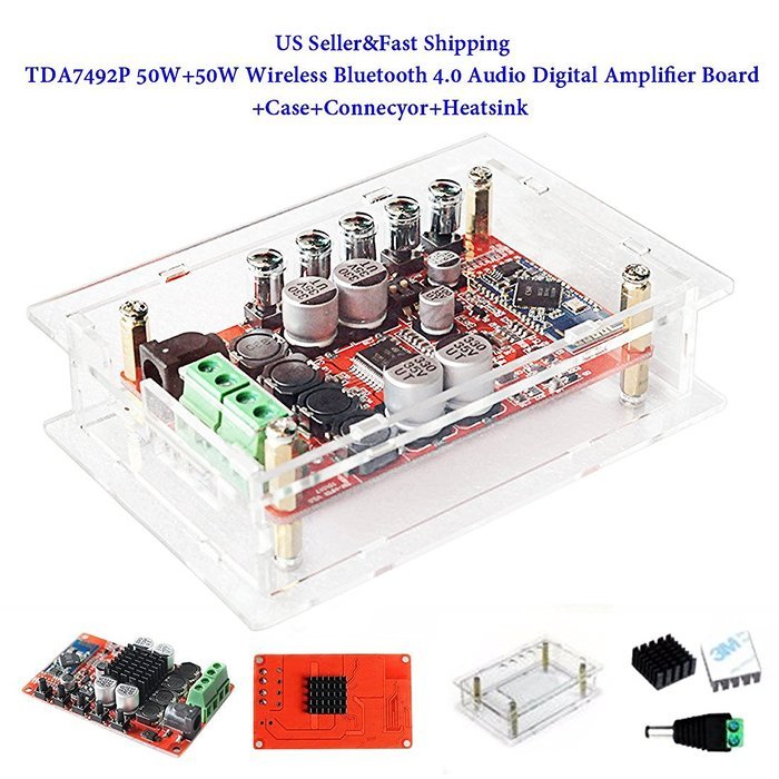 INSMA TDA7492P 50W+50W Dual Channel Wireless Bluetooth 4.0 Audio Receiver Digital Amplifier Board with 3.5mm Plug... N15
