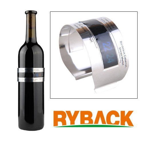 RYBACK Stainless Steel Wine Bottle Thermal Band Thermometer Cuff Style for Kitchen Bar