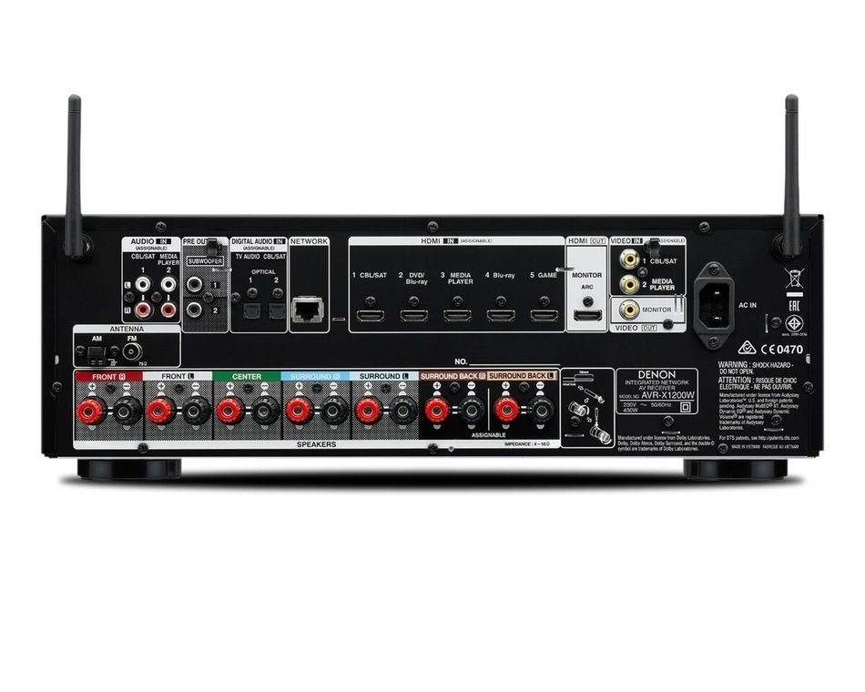 Denon AVR-X1200W 7.2 Channel Full 4K Ultra HD AV Receiver with Bluetooth and Wi-Fi N6