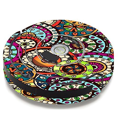 Skin Decal Vinyl Wrap For IRobot Roomba 650 655 Vacuum / Ethnic Circles Pattern