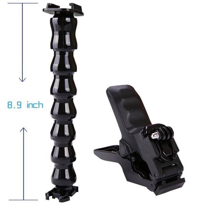 LeaningTech Jaws Flex Clamp Mount with Adjustable Neck for Gopro Hero 4 3+ 3 2 1 Sport Video Camera N2