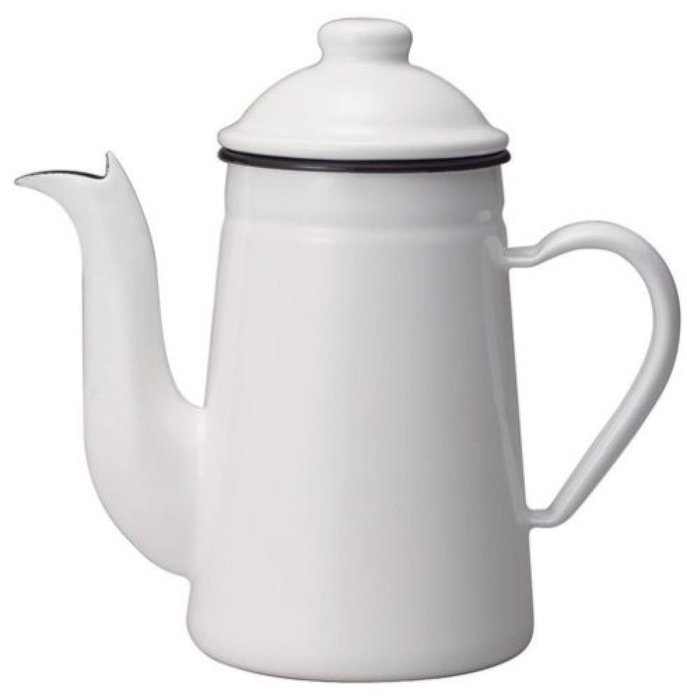Kalita Enamel Pot Kettle Coffee Tatsujin Pelican 1L White