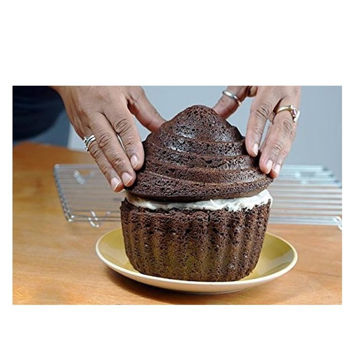 Generic Silicone Jumbo Giant Big Top Birthday Cupcake Cup Cake Mould Bake Baking Maker 3D Mold-79 3pcs N7