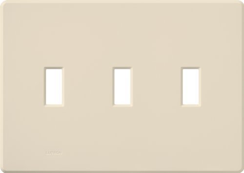 Lutron FG-3-LA Fassada 3-Gang Toggle Wallplate, Light Almond, 1-Pack by Lutron