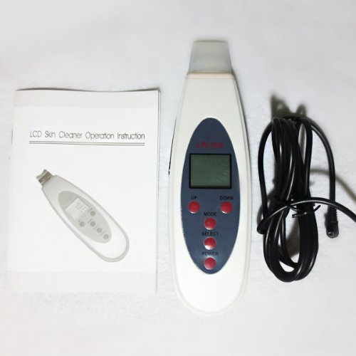 Multifunction Ultrasonic Facial Face Skin Massager LCD Scrubber Cleaner US Plug N2
