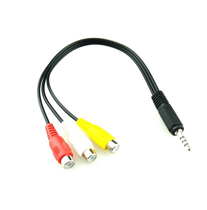 3.5mm Plug Male to 3 RCA Female Adapter Audio Video Cable N2