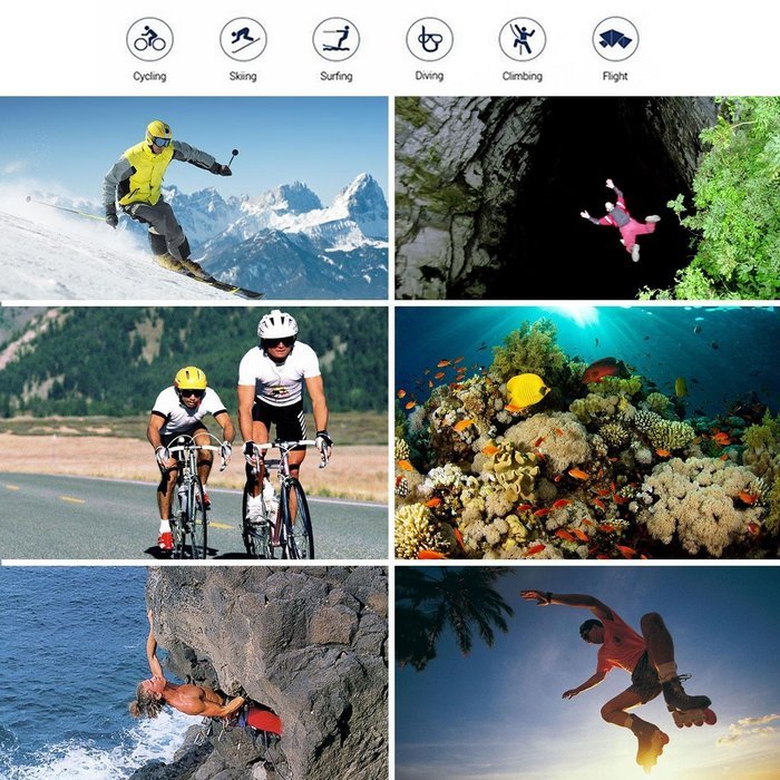 Cido SJ7000 Sports Action Camera,12MP 2.0"LCD Display 1080P 170 Degree Wide Angle Lens Wifi Action Camera 30M... N2